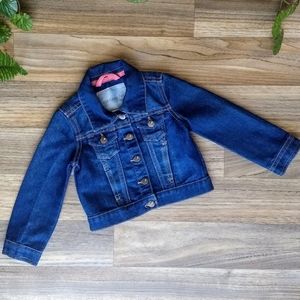 DARK WASH DENIM JACKET RHINESTONE BUTTONS